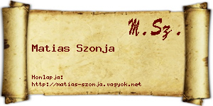 Matias Szonja névjegykártya